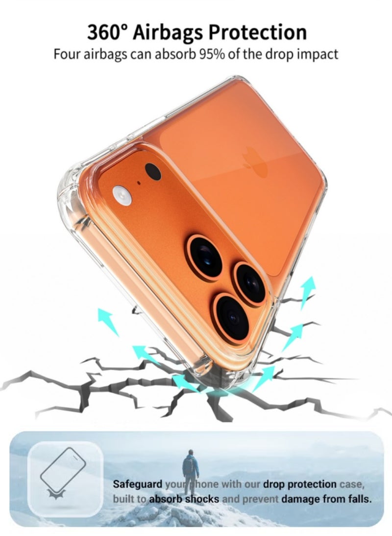 غطاء حماية مقاوم للصدمات لهاتف Apple iPhone 17 Pro – شفاف للغاية، متين مع فتحات دقيقة – حماية من الخدوش والغبار وبصمات الأصابع – غطاء خلفي من السيليكون الشفاف لهاتف Apple iPhone 17 Pro. - Image 5